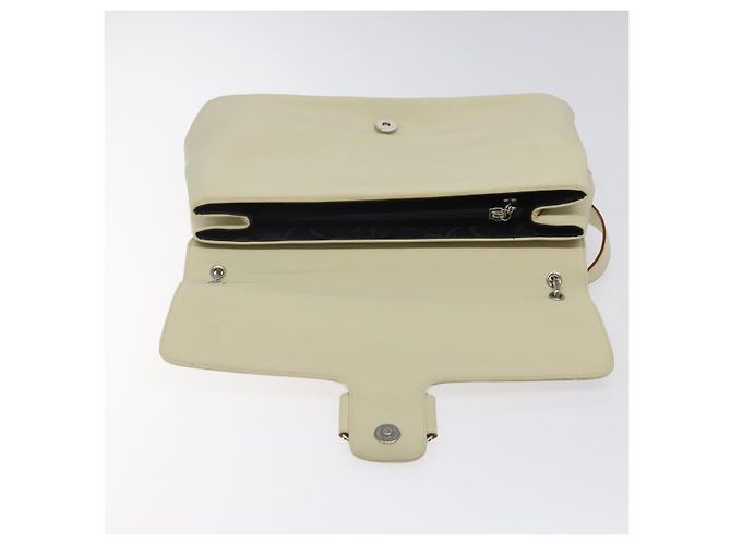 Borsa a spalla Gancini in tela bianca e argento di Salvatore Ferragamo Auth bs25930 Bianco - vista 15