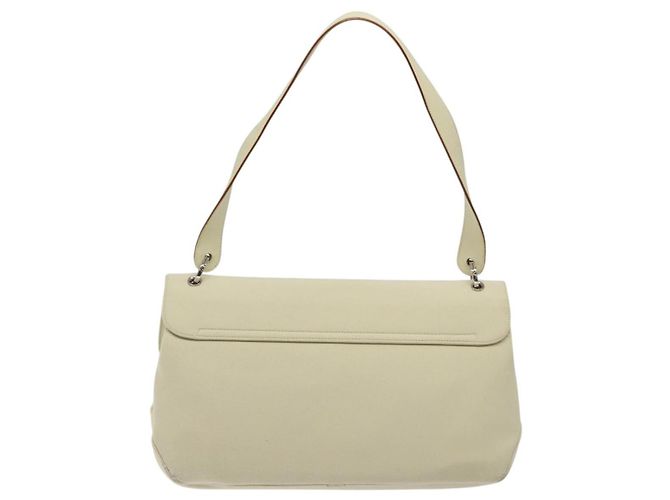 Borsa a spalla Gancini in tela bianca e argento di Salvatore Ferragamo Auth bs25930 Bianco - vista 3