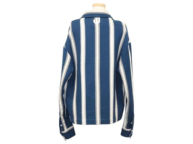 Jacquemus Camicia a maniche lunghe in cotone blu Auth ym006M - vista 2