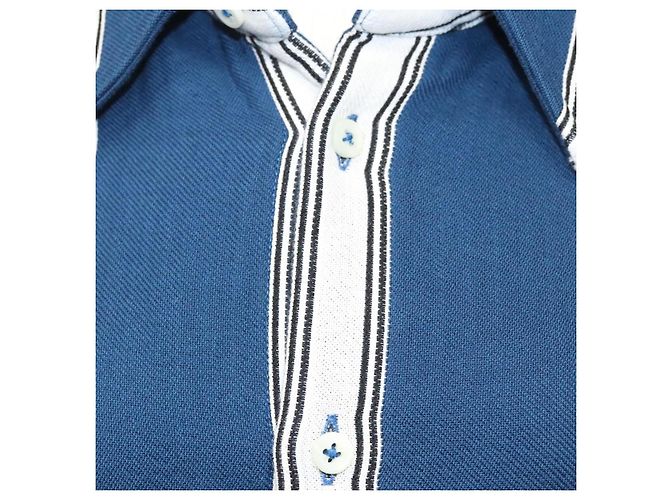 Jacquemus Camicia a maniche lunghe in cotone blu Auth ym006M - vista 5