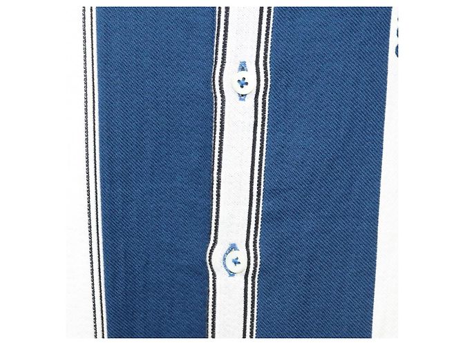 Jacquemus Camicia a maniche lunghe in cotone blu Auth ym006M - vista 6