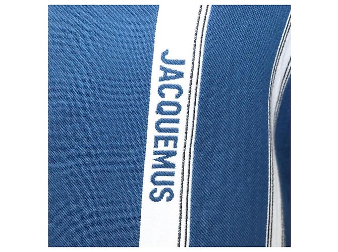 Jacquemus Camicia a maniche lunghe in cotone blu Auth ym006M - vista 8