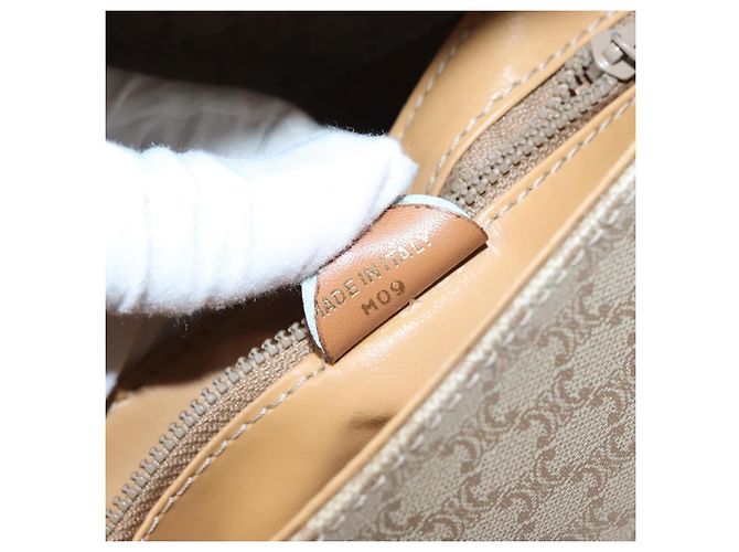 Céline Borsa a spalla in tela Macadam CELINE PVC beige oro Auth sw761 D'oro - vista 12
