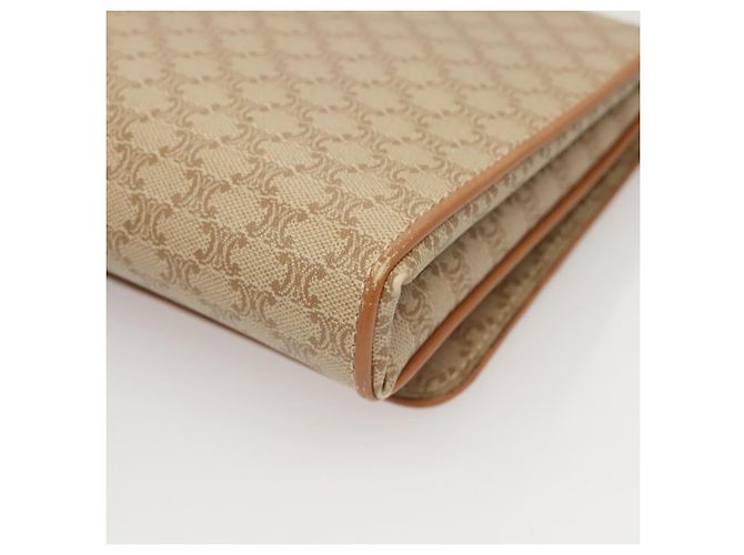 Céline Borsa a spalla in tela Macadam CELINE PVC beige oro Auth sw761 D'oro - vista 16