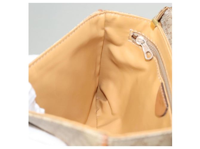 Céline Borsa a spalla in tela Macadam CELINE PVC beige oro Auth sw761 D'oro - vista 21