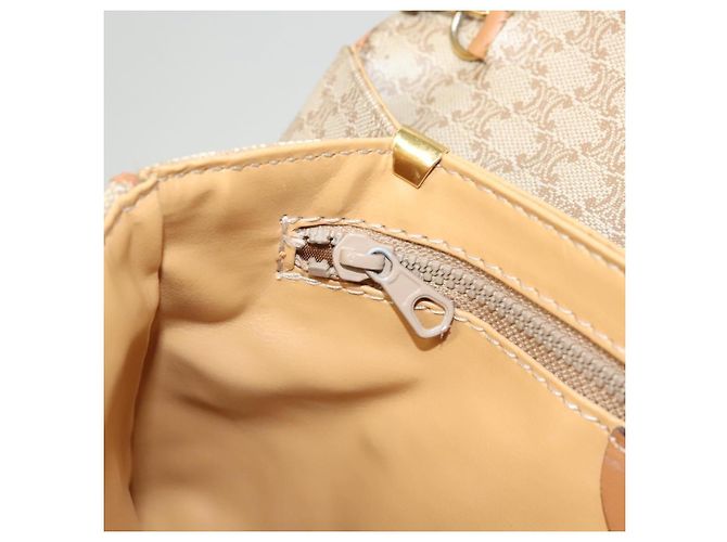 Céline Borsa a spalla in tela Macadam CELINE PVC beige oro Auth sw761 D'oro - vista 22