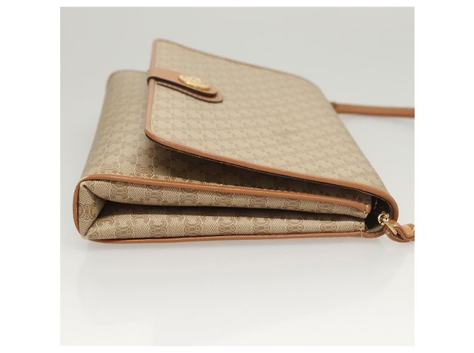 Céline Borsa a spalla in tela Macadam CELINE PVC beige oro Auth sw761 D'oro - vista 3