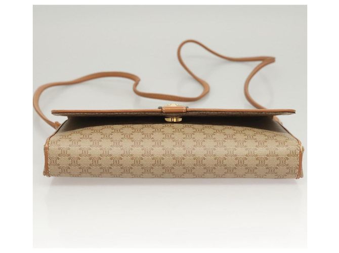 Céline Borsa a spalla in tela Macadam CELINE PVC beige oro Auth sw761 D'oro - vista 5