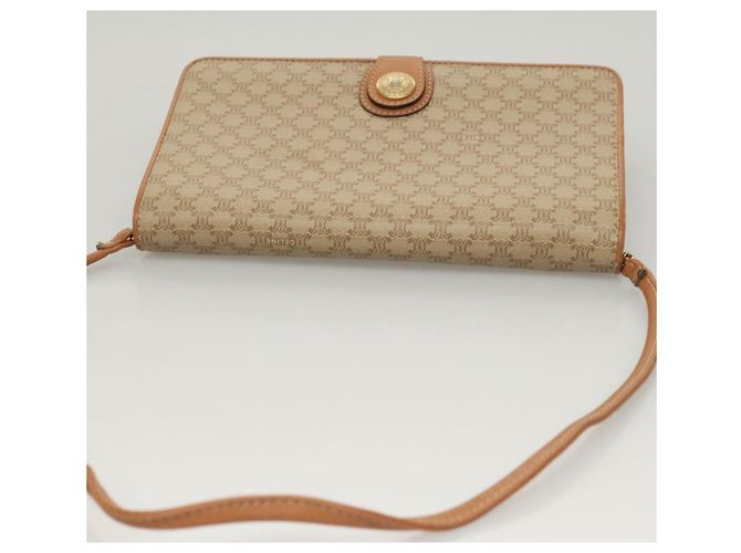 Céline Borsa a spalla in tela Macadam CELINE PVC beige oro Auth sw761 D'oro - vista 6