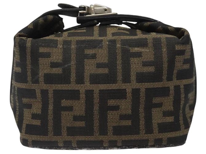 Borsa a mano in tela Zucca FENDI Nera Marrone Argento Auth ar13639 Nero - vista 13