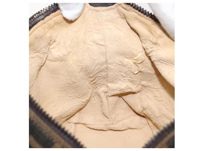 Borsa a mano in tela Zucca FENDI Nera Marrone Argento Auth ar13639 Nero - vista 19