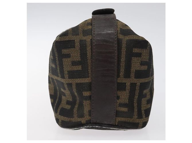 Borsa a mano in tela Zucca FENDI Nera Marrone Argento Auth ar13639 Nero - vista 4