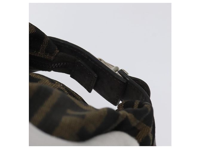 Borsa a mano in tela Zucca FENDI Nera Marrone Argento Auth ar13639 Nero - vista 7