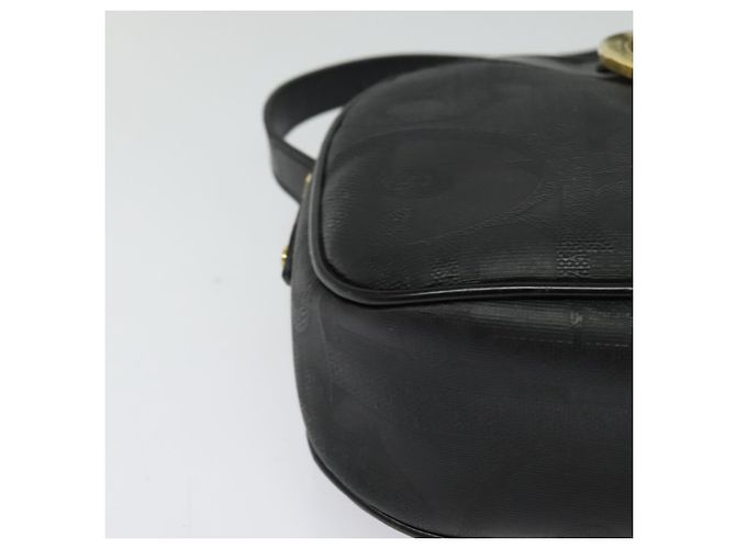 Borsa a spalla in tela Trotter Christian Dior PVC nera e oro Auth sw750 Nero D'oro - vista 10