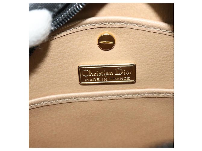 Borsa a spalla in tela Trotter Christian Dior PVC nera e oro Auth sw750 Nero D'oro - vista 15