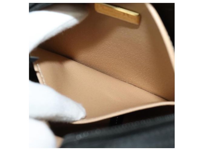Borsa a spalla in tela Trotter Christian Dior PVC nera e oro Auth sw750 Nero D'oro - vista 19