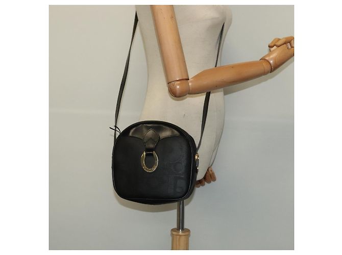 Borsa a spalla in tela Trotter Christian Dior PVC nera e oro Auth sw750 Nero D'oro - vista 20