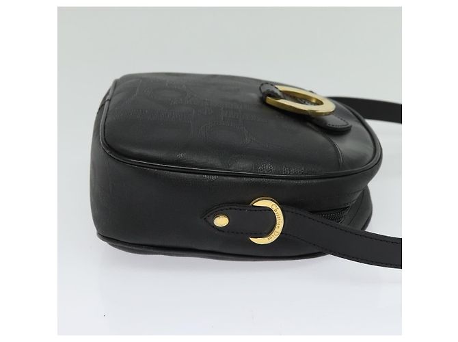 Borsa a spalla in tela Trotter Christian Dior PVC nera e oro Auth sw750 Nero D'oro - vista 5