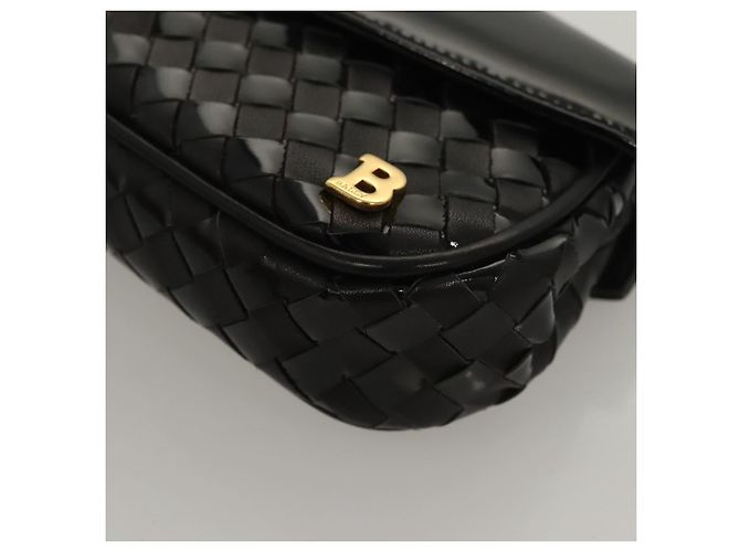 BALLY Clutch Tasche aus schwarzem Leder mit Gold Auth BA1888 - Ansicht 14