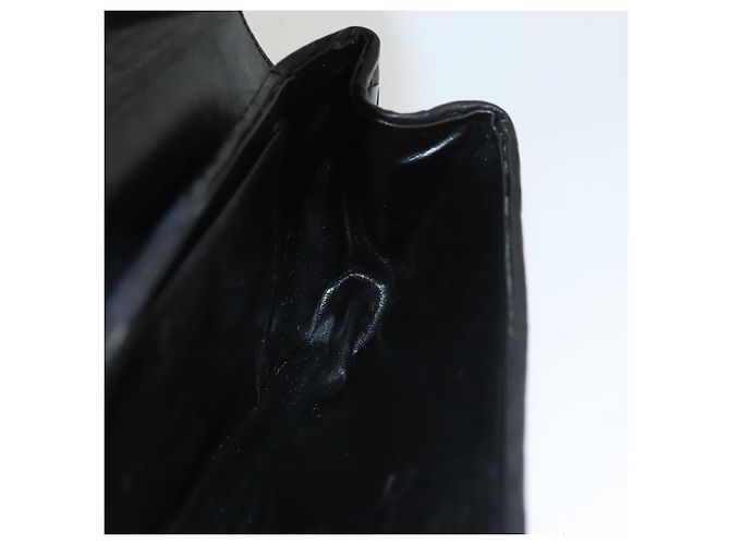 BALLY Clutch Tasche aus schwarzem Leder mit Gold Auth BA1888 - Ansicht 20