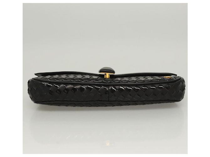 BALLY Clutch Tasche aus schwarzem Leder mit Gold Auth BA1888 - Ansicht 6