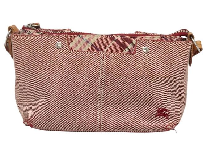Borsa a spalla Burberry Nova Check Blue Label in tela rossa e argento autentica ti3084 Rosso - vista 13