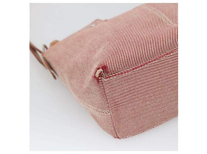 Borsa a spalla Burberry Nova Check Blue Label in tela rossa e argento autentica ti3084 Rosso - vista 14