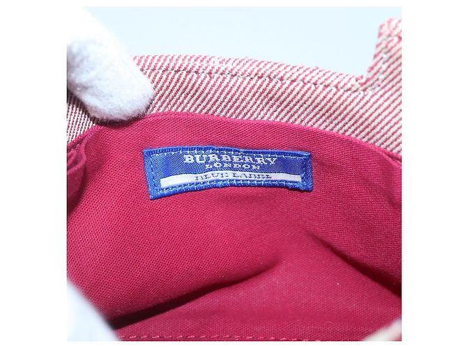 Borsa a spalla Burberry Nova Check Blue Label in tela rossa e argento autentica ti3084 Rosso - vista 17