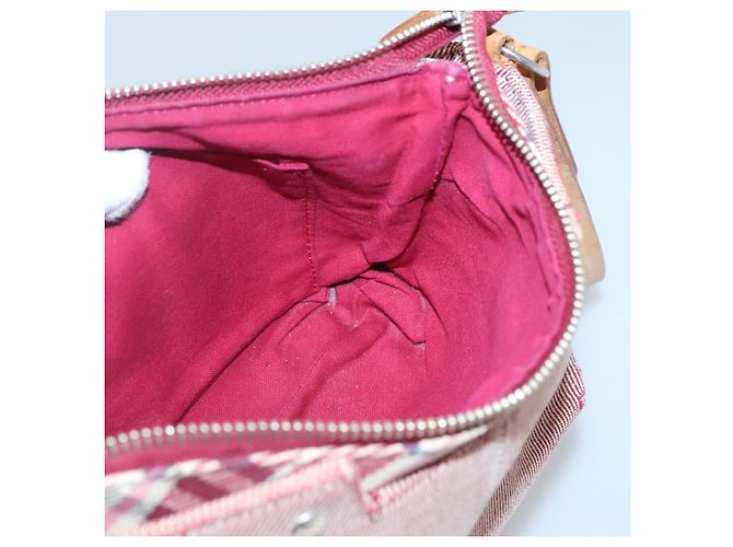 Borsa a spalla Burberry Nova Check Blue Label in tela rossa e argento autentica ti3084 Rosso - vista 18