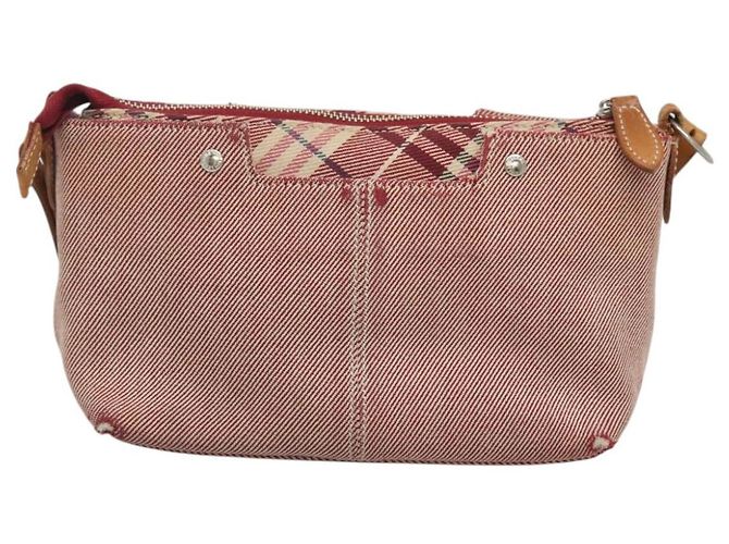Borsa a spalla Burberry Nova Check Blue Label in tela rossa e argento autentica ti3084 Rosso - vista 2