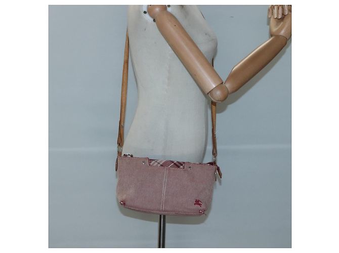 Borsa a spalla Burberry Nova Check Blue Label in tela rossa e argento autentica ti3084 Rosso - vista 22