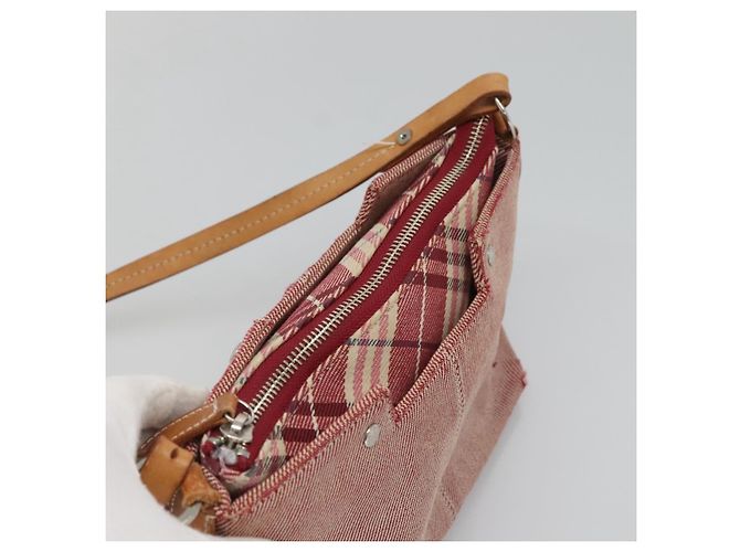 Borsa a spalla Burberry Nova Check Blue Label in tela rossa e argento autentica ti3084 Rosso - vista 6