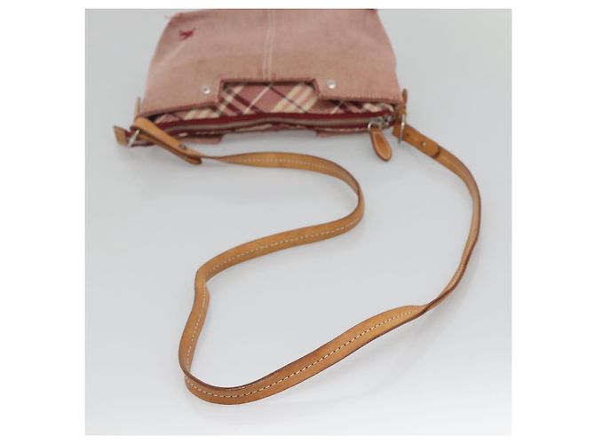 Borsa a spalla Burberry Nova Check Blue Label in tela rossa e argento autentica ti3084 Rosso - vista 7