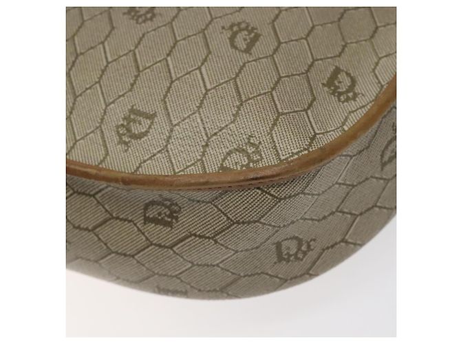 Borsa a spalla in tela a nido d'ape Christian Dior PVC beige oro Auth BA1892 - vista 12