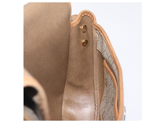 Borsa a spalla in tela a nido d'ape Christian Dior PVC beige oro Auth BA1892 - vista 18