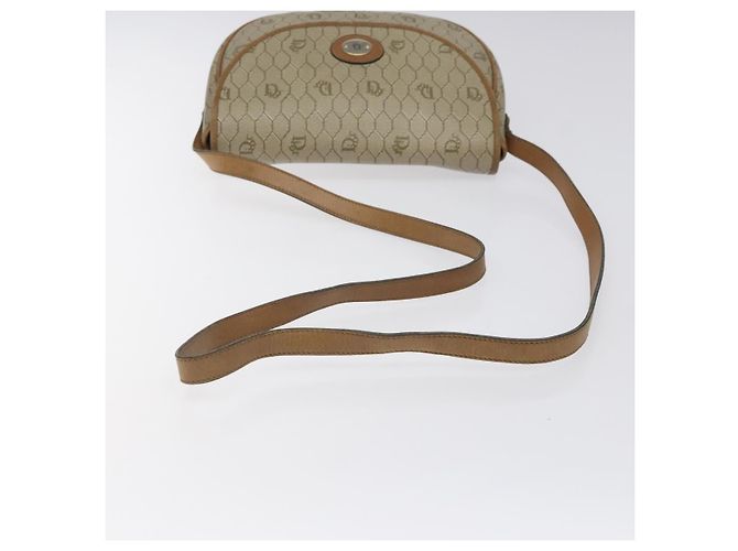 Borsa a spalla in tela a nido d'ape Christian Dior PVC beige oro Auth BA1892 - vista 7
