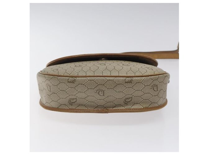 Borsa a spalla in tela a nido d'ape Christian Dior PVC beige oro Auth BA1892 - vista 9