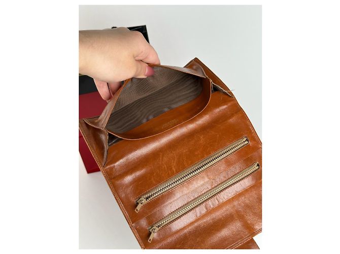 Céline Vintage Celine Paris Wildleder Leder Monogramm Brieftasche braun - Ansicht 7