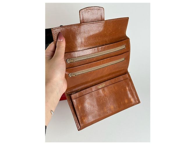 Céline Vintage Celine Paris Wildleder Leder Monogramm Brieftasche braun - Ansicht 8