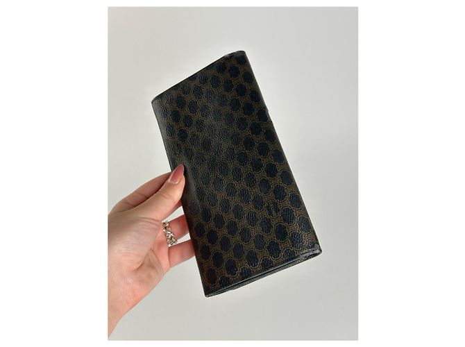 Triomphe Céline Vintage Celine Leather monogram Wallet brown Black - view 10