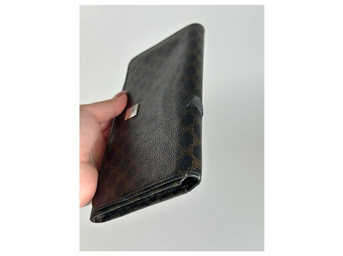 Triomphe Céline Vintage Celine Leather monogram Wallet brown Black - view 13