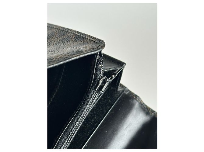 Triomphe Céline Vintage Celine Leather monogram Wallet brown Black - view 4