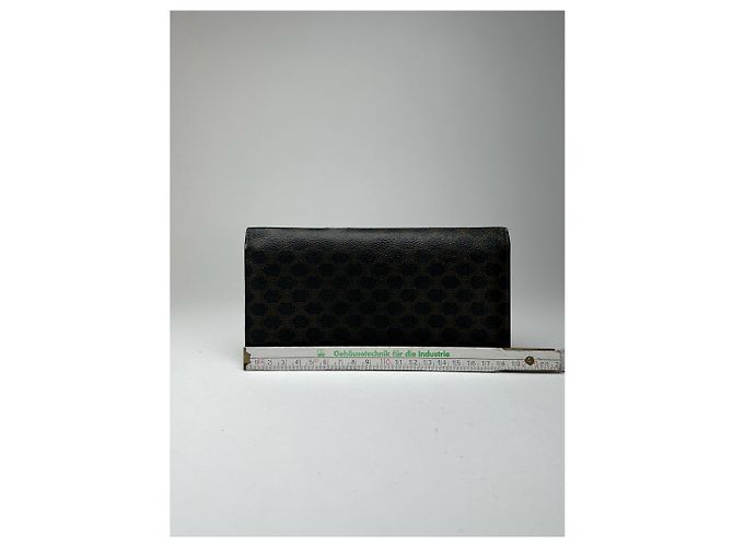 Triomphe Céline Vintage Celine Leather monogram Wallet brown Black - view 7