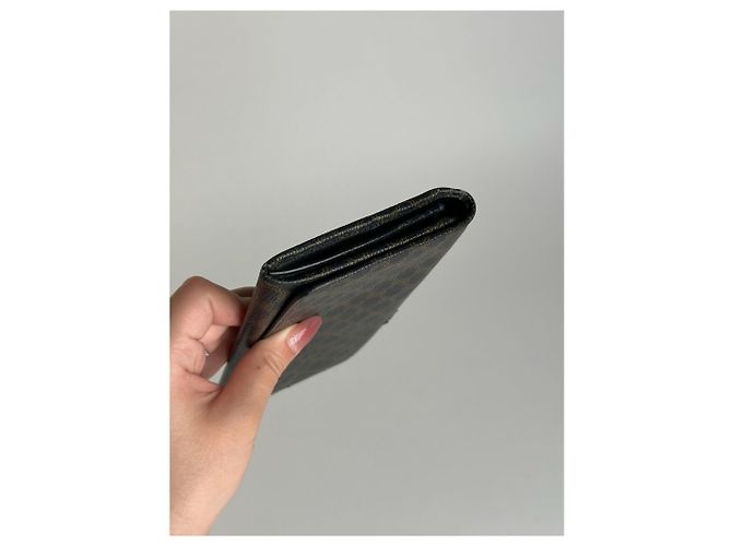 Triomphe Céline Vintage Celine Leather monogram Wallet brown Black - view 8