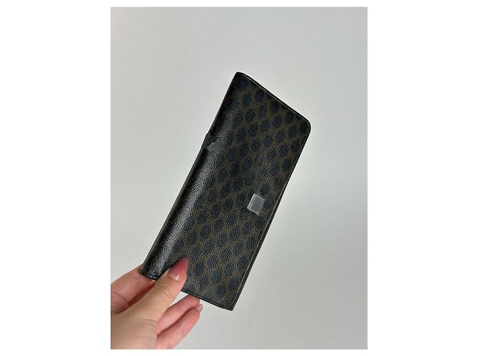 Triomphe Céline Vintage Celine Leather monogram Wallet brown Black - view 9