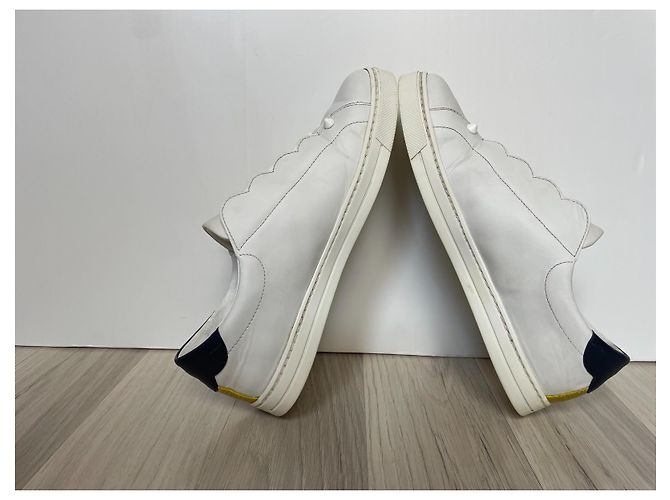 Baskets Fendi en cuir blanc - vue 6