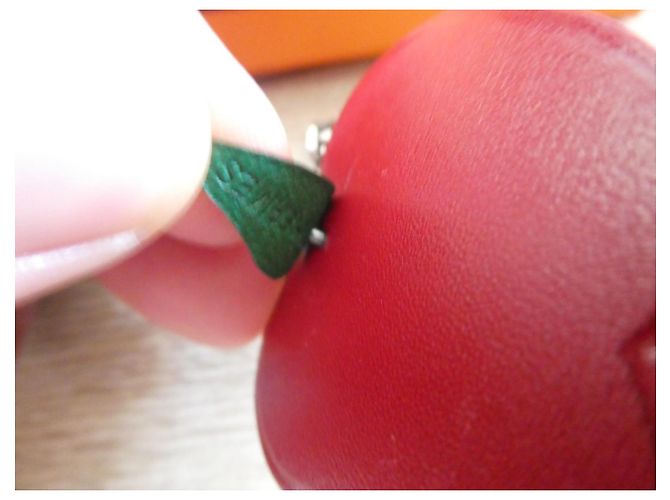 Portachiavi da borsa Hermès frutta, con catena in argento massiccio scatola Rosso - vista 3