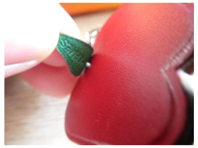 Portachiavi da borsa Hermès frutta, con catena in argento massiccio scatola Rosso - vista 4