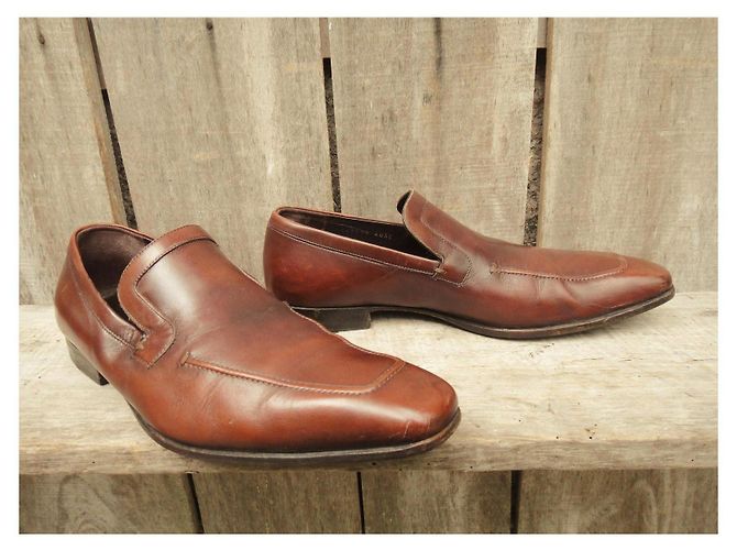 Mocassini Gucci in pelle marrone chiaro - vista 2