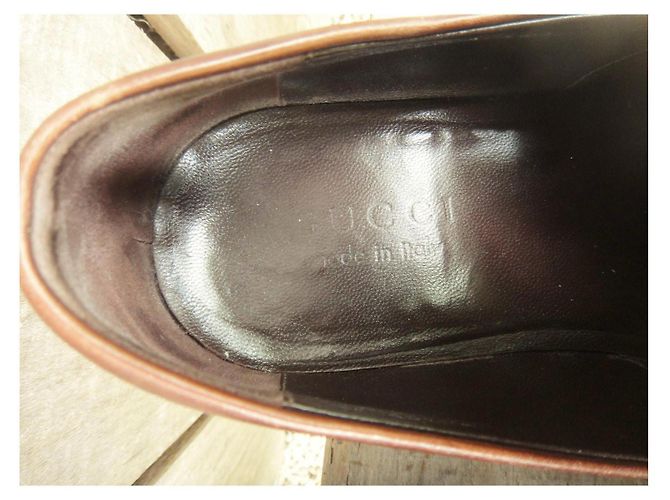 Mocassini Gucci in pelle marrone chiaro - vista 6